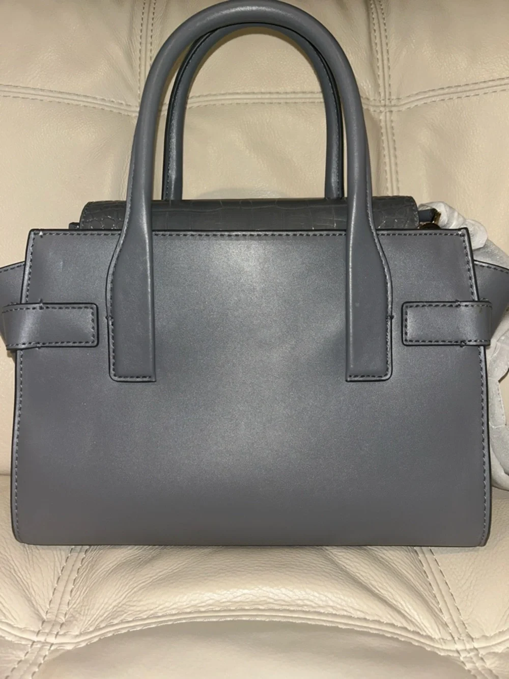 Michael Kors Carmen Heather Gray Mixed-Pattern Medium Satchel Bag Retail $628 - Picture 5 of 11